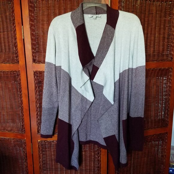 Chaus New York Open Waterfall Cardigan Sweater - Picture 1 of 12